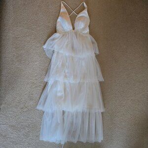 Tiered white dress